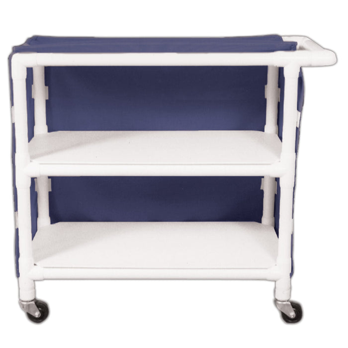 Wide 2-Shelf Linen Cart with Mesh or Vinyl Cover