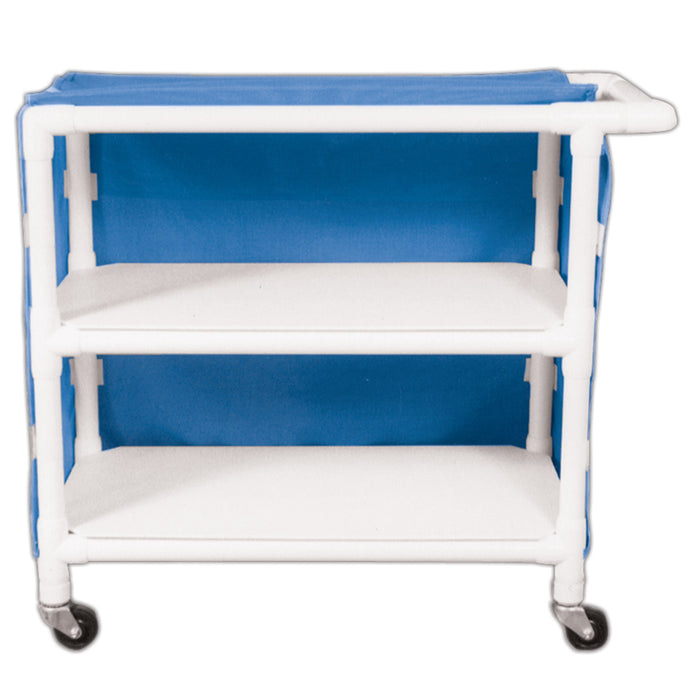 Wide 2-Shelf Linen Cart with Mesh or Vinyl Cover