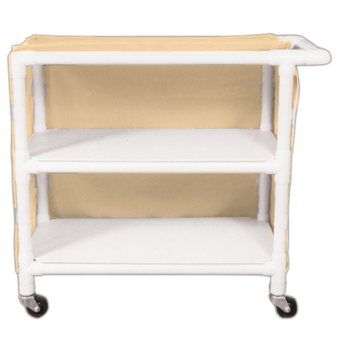 Wide 2-Shelf Linen Cart with Mesh or Vinyl Cover