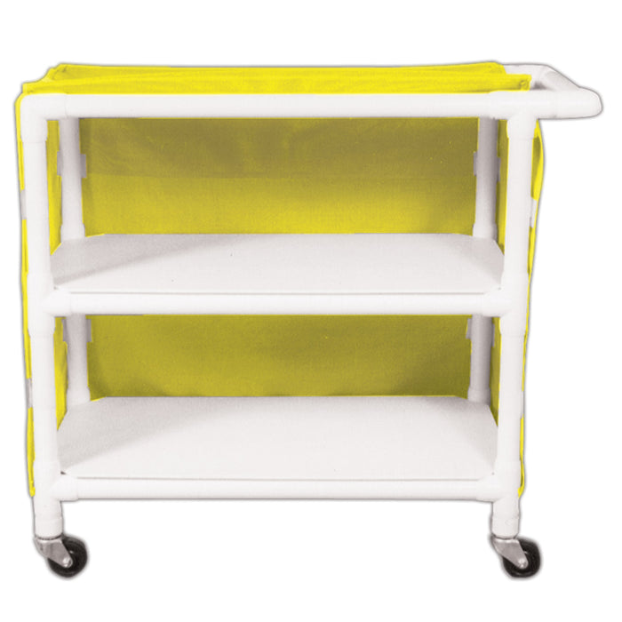 Wide 2-Shelf Linen Cart with Mesh or Vinyl Cover