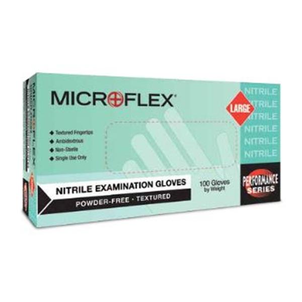 Microflex  Gloves Exam High Five PF Nitrile LF 9.5 in Lg Blue 1000/Ca