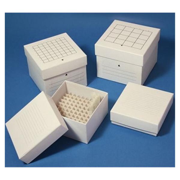 Globe Scientific  Box Storage Cardboard 81 Cell 134x134x47mm White Ea