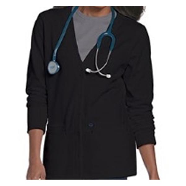 Landau Uniforms  Jacket Scrub 60% Cotton / 40% Polyester Womens Black Lg 2Pckt Ea