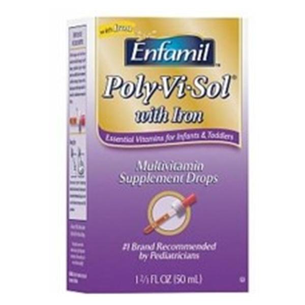 Mead Johnson Nutritionals Poly-Vi-Sol Multivitamin Multivitamin/Iron Drops 50ml/Bt