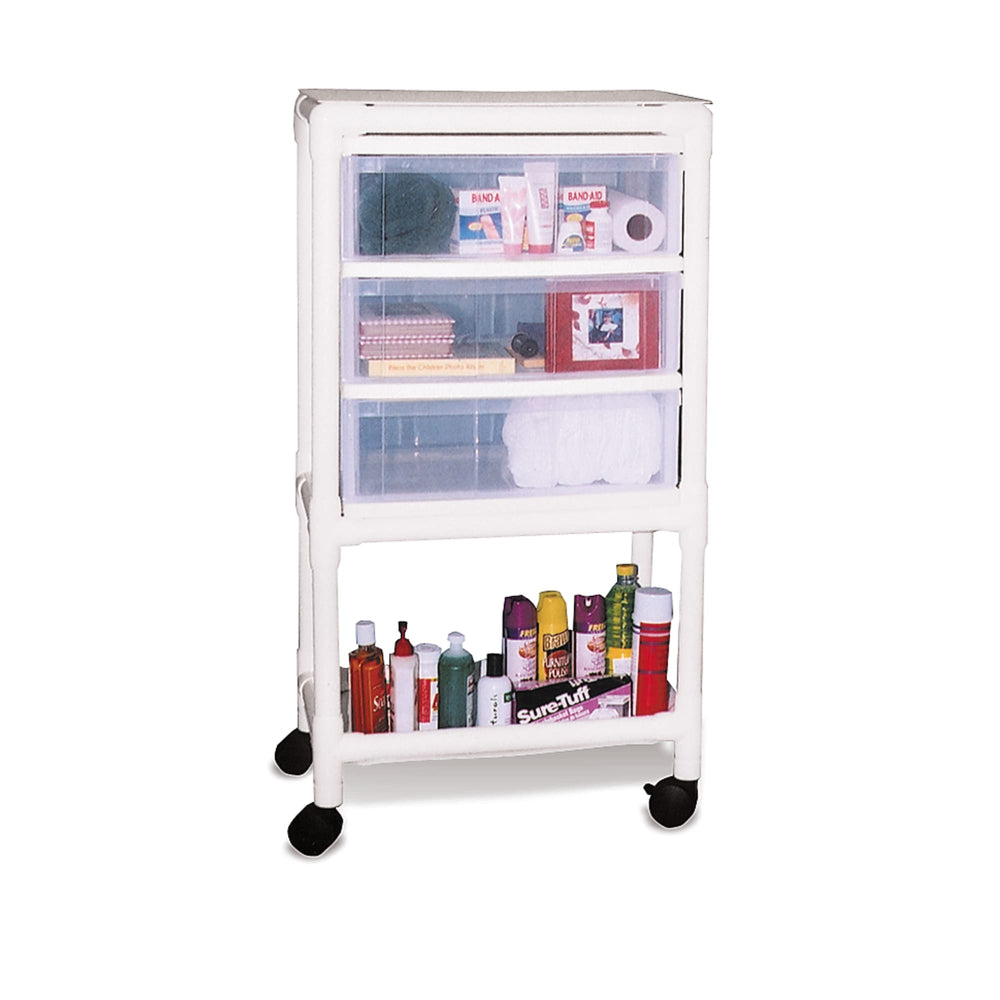 PVC Universal 3-Drawer Storage Cart