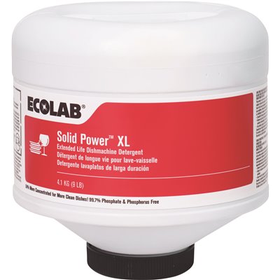 Ecolab Solid Power XL Dish Detergent - Solid Power Dishwasher Detergent, 9 lb. - 6100185