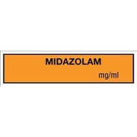 Laguna Coast Assoc Medication Labels / Tapes - Midazolam Tape, 1/2" Orange - TA015