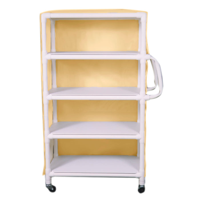 4-Shelf Linen Cart with Mesh or Vinyl Cover