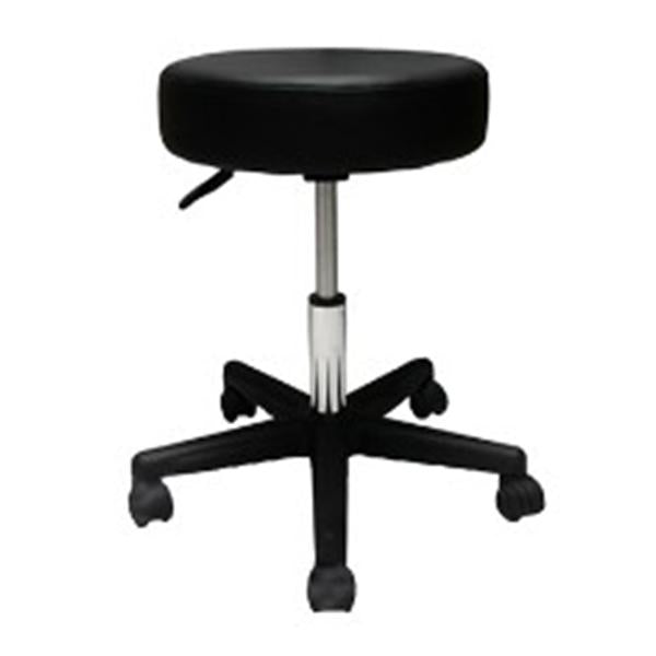 Fabrication Enterprises Stool Exam Black 5 Leg Casters Backrest Ea (1885930)