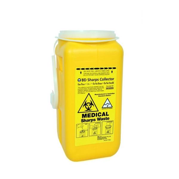 Becton-Dickinson Collector Sharps 6gal Tethered Cap Yellow 12/Ca