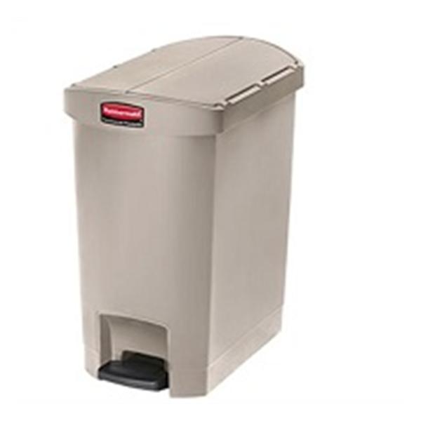 Rubbermaid Container Waste Slim Jim Resin 8gal Step-On Beige Ea