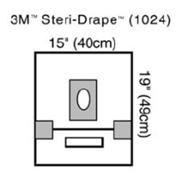 3M Medical Products Drape Surgical Steri-Drape Fenestrated 15x19" Clear Sterile 10/Bx, 4 BX/CA (1024)