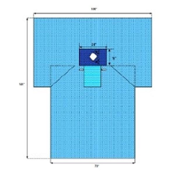 Welmed  Drape Thyroid 5x5" Diamond Fenestrated 100x73x124" 18/Ca