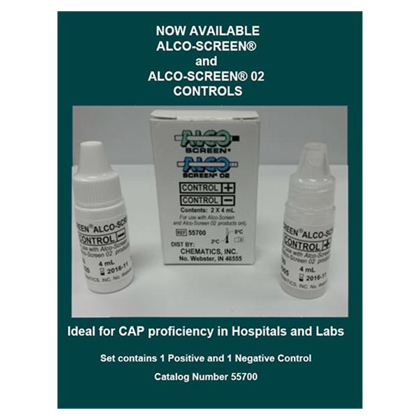 Chematics Alco-Screen Strip Test Positive/Negative Control f/ Slv Alc 1/St