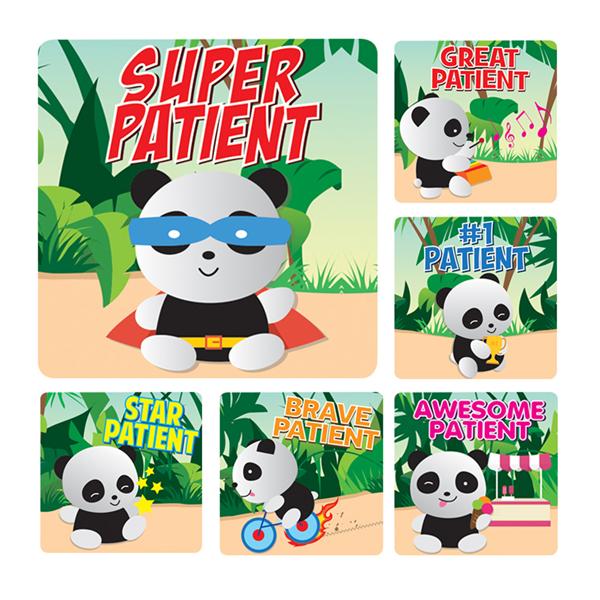 Sherman Specialty Stickers 2.5 in x 2.5 in Panda Patient 100/Rl