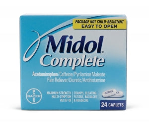 Midol Complete Menstrual Pain Relief Acetaminophen Caplets, 24 CT