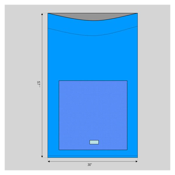 Welmed  Drape/sheet/backtable cover Mayo Stand 30x57" Blue Sterile 40/Ca