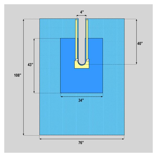 Welmed  Drape Sheet 76x108" Blue Sterile 18/Ca