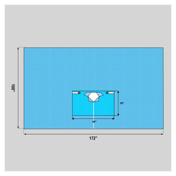 Welmed  Drape Sheet Fenestrated 172x100" Blue Sterile 8/Ca