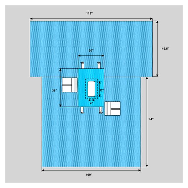 Welmed  Drape Sheet Fenestrated 112x100x140-1/2" Blue Sterile 14/Ca