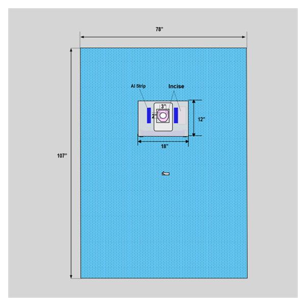 Welmed  Drape Sheet Fenestrated 107x76" Blue Sterile 20/Ca