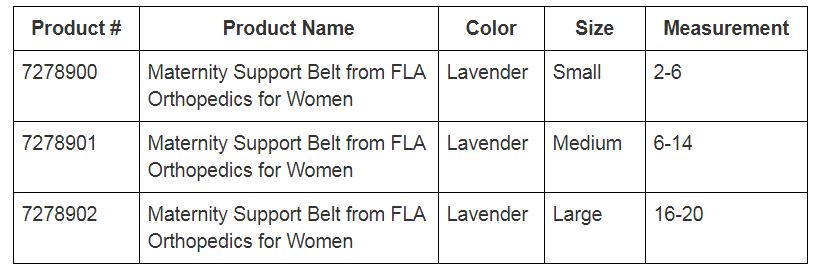 FLA for Women Maternity Support Belt 