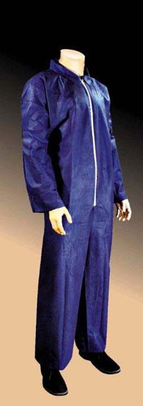 Cellupcap Spunbound Coveralls - Spunbound Coveralls, Elastic Wrists and Ankles, Navy, Size 2XL - 55802NXXL