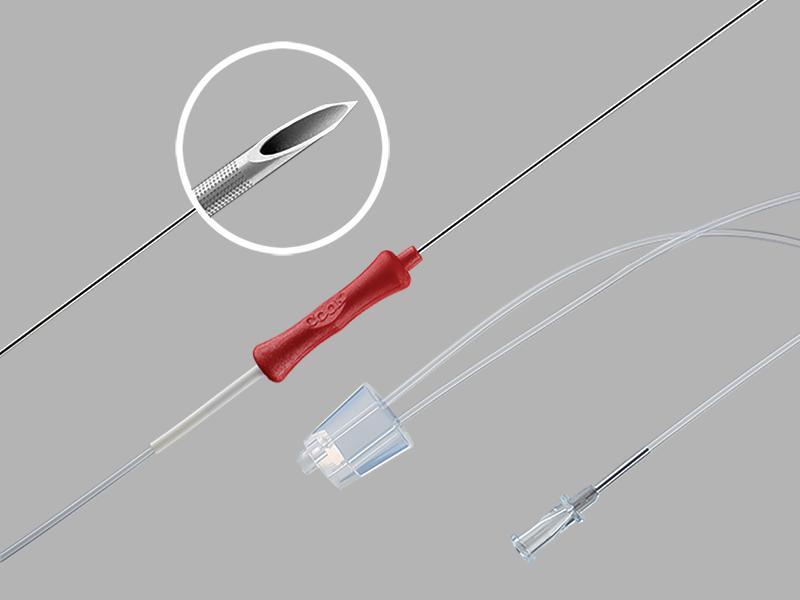 Cook Inc Ova-Stiff Ovum Aspiration Needles - Ova-Stiff EchoTip Single Lumen Ovum Aspiration Needle, B Bevel, Thick Wall, 17G x 35 cm Needle, 90 cm Aspiration Line - G38430