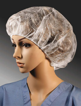 Cellucap Manufacturing Bouffant Caps - Elastic Bouffant Cap, White, 24" - BIX400HS