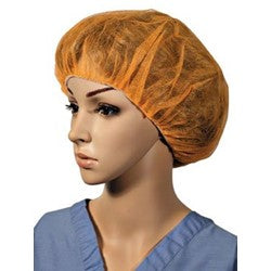 Cellucap LatexFree Bouffant Caps - CAP, BOUFFANT, 24IN, LATEX FREE, ORANGE - BIX4HSOR