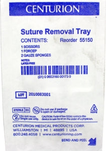 Centurion Centurion Suture Removal Trays - Centurion Suture Removal Pack, Single-Use Instruments - 55150