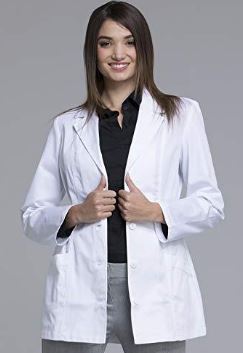 Cherokee Uniforms 30" Poplin Lab Coats - Cherokee Women's Lab Coat, White, 30", Size S - 737314035366