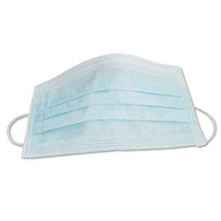 Cellucap Manufacturing Triple layer pleated masks - Ear Loop Pleated Face Mask, Light Blue - 1826EL