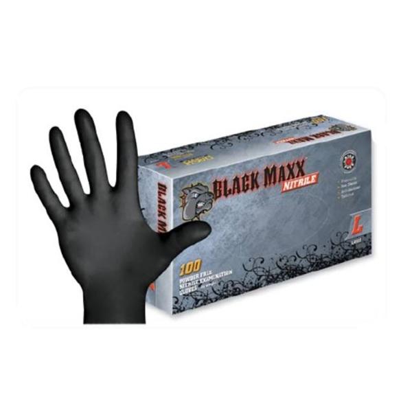 Dash Medical Gloves  Gloves Exam Black Maxx PF Nitrile Latex-Free XL Black 100/Bx, 10 BX/CA (BMN100XL)