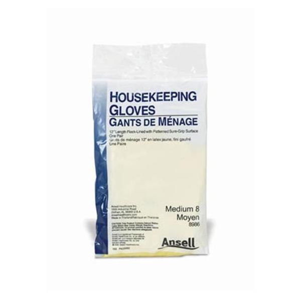 Ansell Healthcare Products  Gloves Housekeeping PF Latex 12 in Sm Yellow Reusable 12pr/Bx