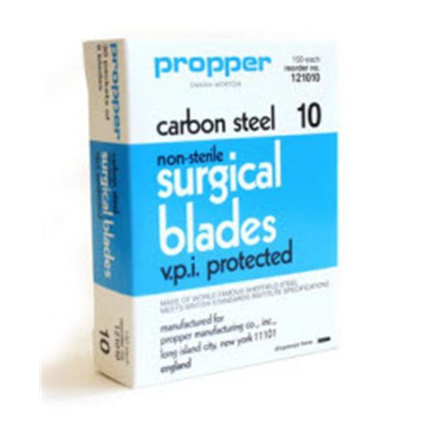 Propper Mfg Blade Surgical #10 Nostril Carbon Steel Non-Sterile Disp 150/Bx