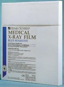 Henry Schein Inc Green Sensitive X-Ray Film - FILM XRAY HIS 8X10 BLUE SENSITIVE 100/BX - 9004282