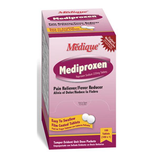 Medique Pharmaceuticals Mediproxen 220mg Tablets Film Coated 100x1/Bx, 12 BX/CA (23733)