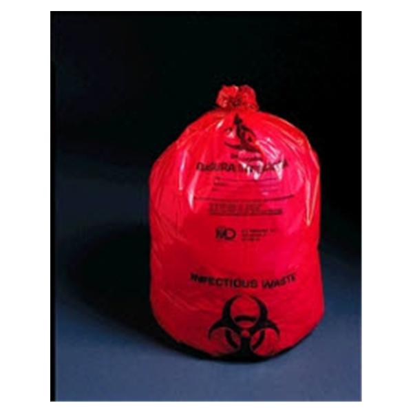 Medegen Medical Products Bag Biohazard 19x14-1/2" 3gal Red/Black 1.25mil Symbol 20/Rl, 10 RL/CA (RD630)