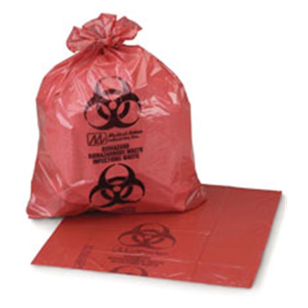 Medegen Medical Products Bag Biohazard 40x48" 40-45gal HDPE Red/Black 16mil Symbol 250/Ca