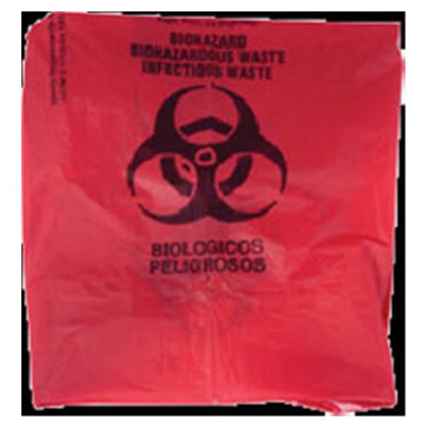 Medegen Medical Products Bag Biohazard 25x34" 12-16gal StrSl Rd/Blk 1.2mil Symbl 250/Ca