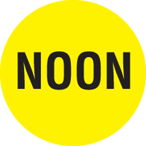 Label Paper Permanent Noon Yellow 1000 Per Roll, 2 Rolls Per Box