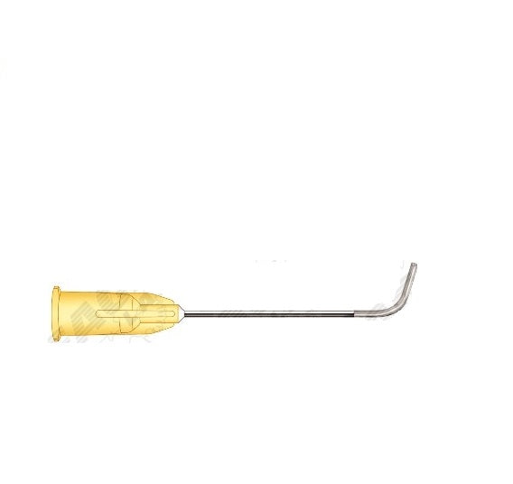 Eagle Labs Subretinal Fluid Cannula (Grizzard) - Grizzard Subretinal Fluid Cannula, Curved, 20G, Silicone Sleeve Extended 6 mm Beyond End, 37 mm Tube - 166-25C