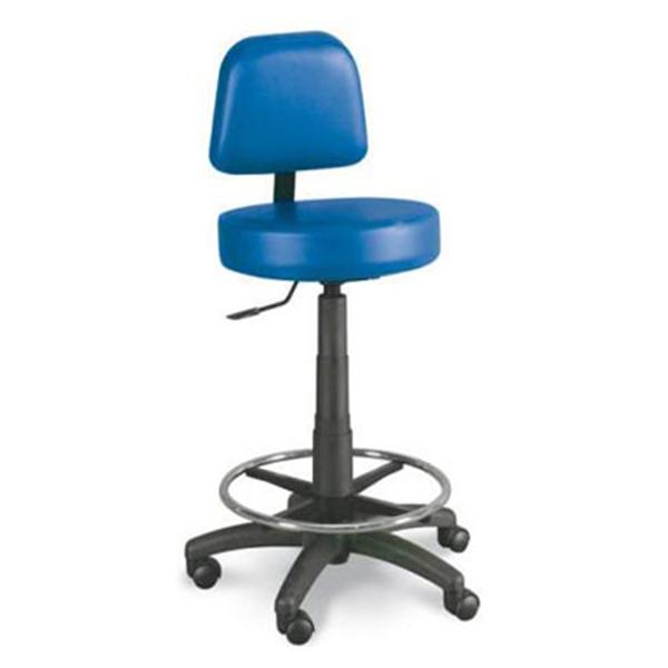 Winco Stool Laboratory Black 5 Leg Casters Backrest EA