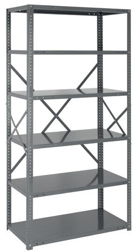 Open 12" x 36" x 75" Steel Storage Unit with 4 Shelves