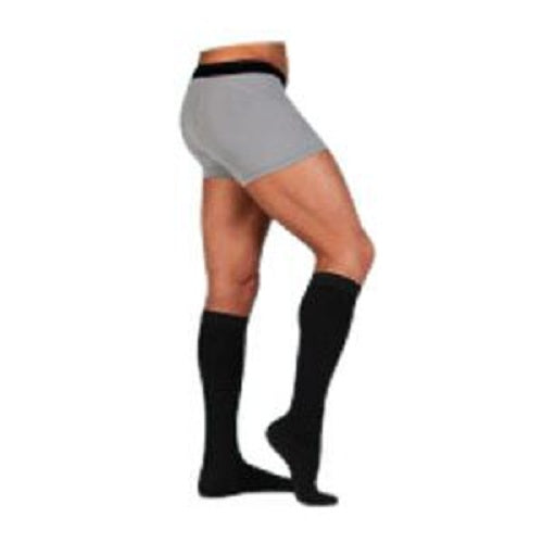 Juzo Dynamic Cotton for Men Knee-High Compression Stockings Short Size 3, 30 to 40 mmHg Compression Size, Black