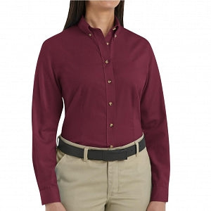 Vf Workwear-Div / Vf Imagewear (W) Ladies Long Sleeve Twill Work Shirts - Women's Long-Sleeve Meridian Performance Twill Shirt, 65% Polyester/35% Cotton, Burgundy, Size M - 1T11BUM