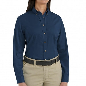 Vf Workwear-Div / Vf Imagewear (W) Ladies Long Sleeve Twill Work Shirts - Women's Long-Sleeve Meridian Performance Twill Shirt, 65% Polyester/35% Cotton, Navy, Size 3XL - 1T11NV3XL