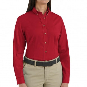 Vf Workwear-Div / Vf Imagewear (W) Ladies Long Sleeve Twill Work Shirts - Women's Long-Sleeve Meridian Performance Twill Shirt, 65% Polyester/35% Cotton, Red, Size 3XL - 1T11RD3XL