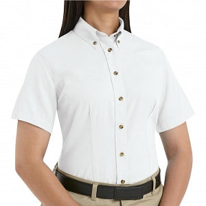 Vf Workwear-Div / Vf Imagewear (W) Ladies Short Sleeve Twill Work Shirts - Women's Shirt-Sleeve Meridian Performance Twill Shirt, 65% Polyester/35% Cotton, White, Size 3XL - 1T21WH3XL